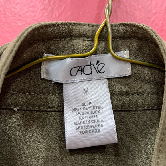 Vintage 90s Cache Olive Green Zip Up Vest - Picture 2 of 4